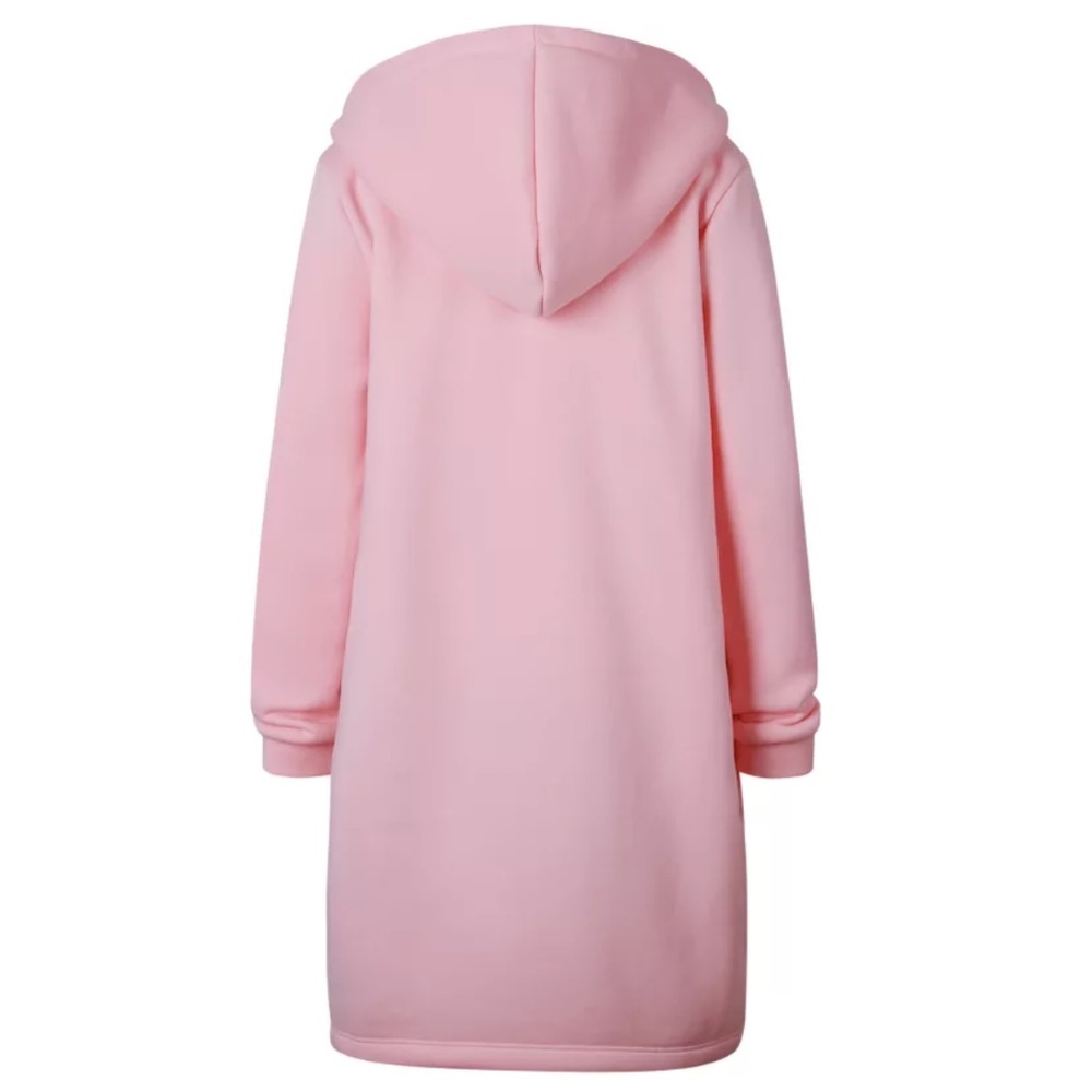 NEW! Light Pink Maxi Zip Up Hopdie Sweater Dress - Picture 2 of 5